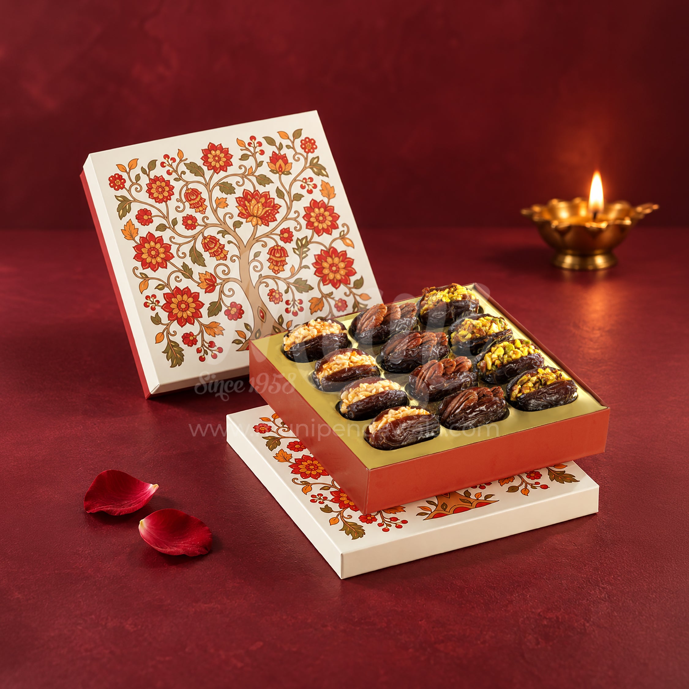 Assorted Stuffed Medjool Dates -12 Pieces Box