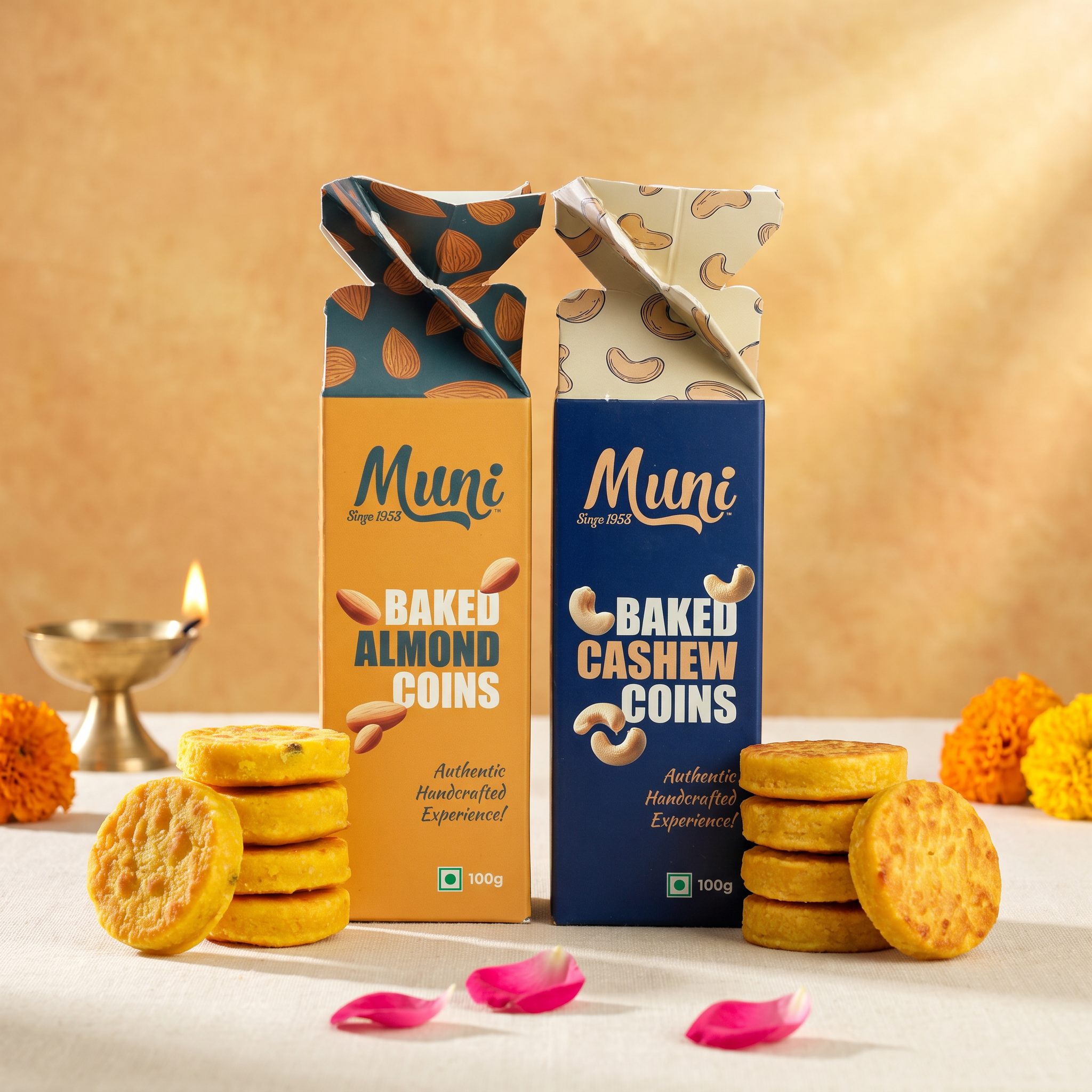 Baked Cashew Coin + Baked Almond Coin 200gm Combo Pack